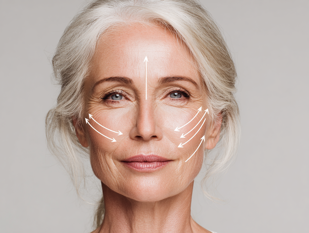 Before and after results of liquid facelift treatment at Whole Health & Wellness Lab